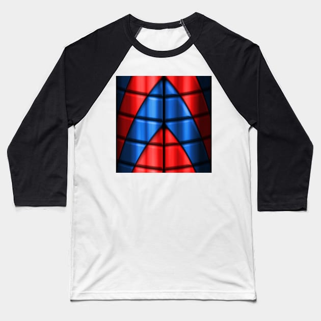 Superheroes - Red and Blue Baseball T-Shirt by BonniePhantasm